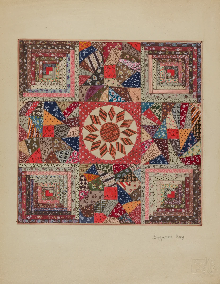 Crib Coverlet by Suzanne Roy, index of american design, 1936