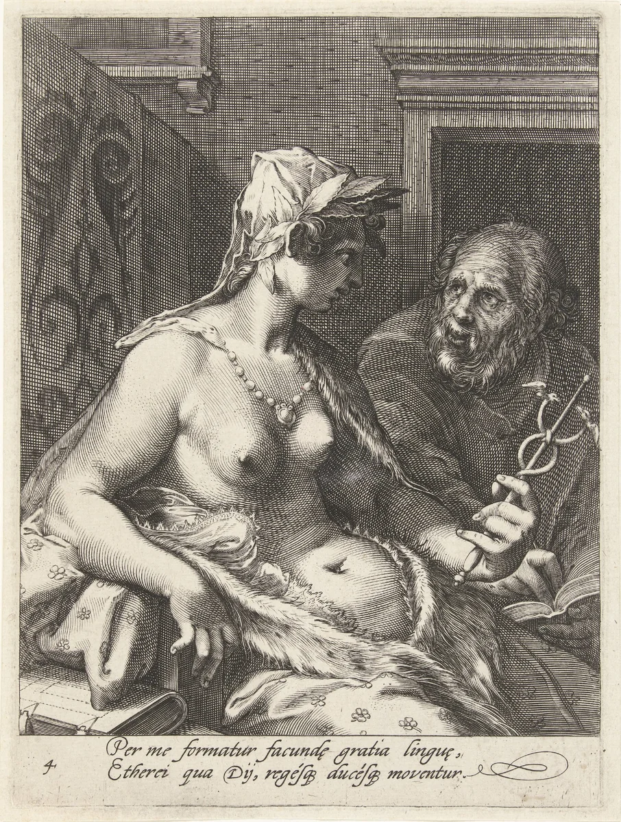 Retorica by Cornelis Drebbel, print, 1587-1605