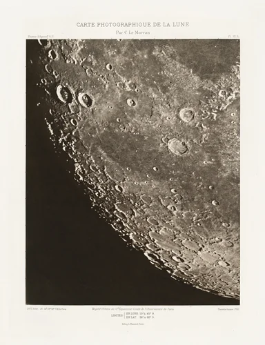 Carte photographique de la lune, planche XI.A (Photographic Chart of the Moon, plate XI.A) by Charles Le Morvan, photograph, 1907-1914