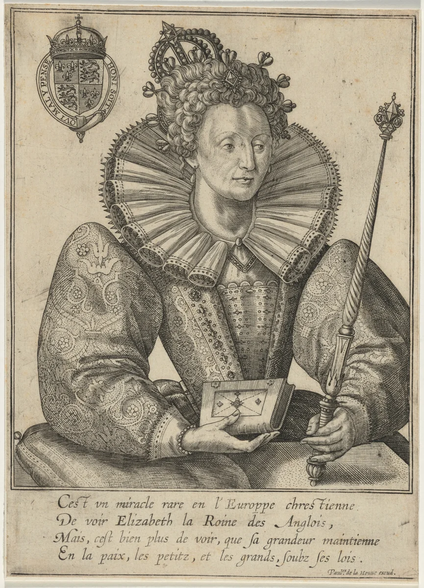 Queen Elizabeth by Crispijn van de Passe I, print, 1565-1637