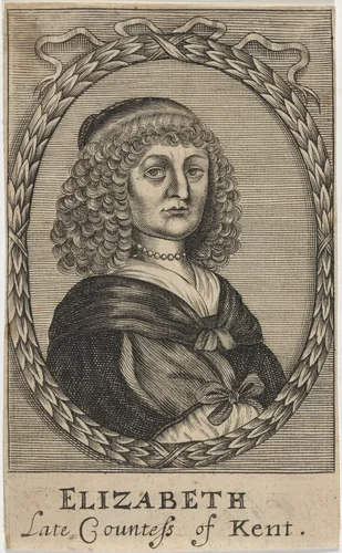 Elizabeth Talbot, Countess of Kent, Authoress by John Chantry, print, 1656