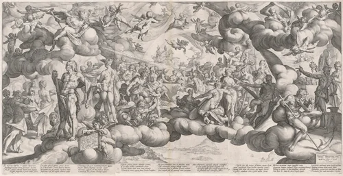The Wedding of Cupid and Psyche by Hendrick Goltzius; Bartholomaeus Spranger, print, 1587