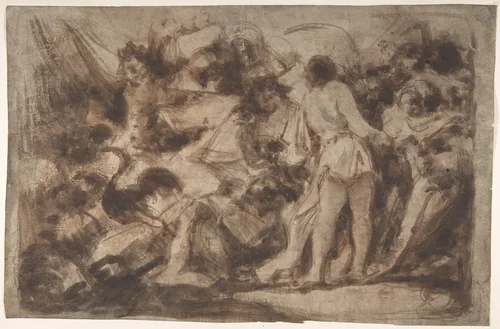 The Chastisement of Luxury by Eugenio Lucas, drawing, 1817-1870