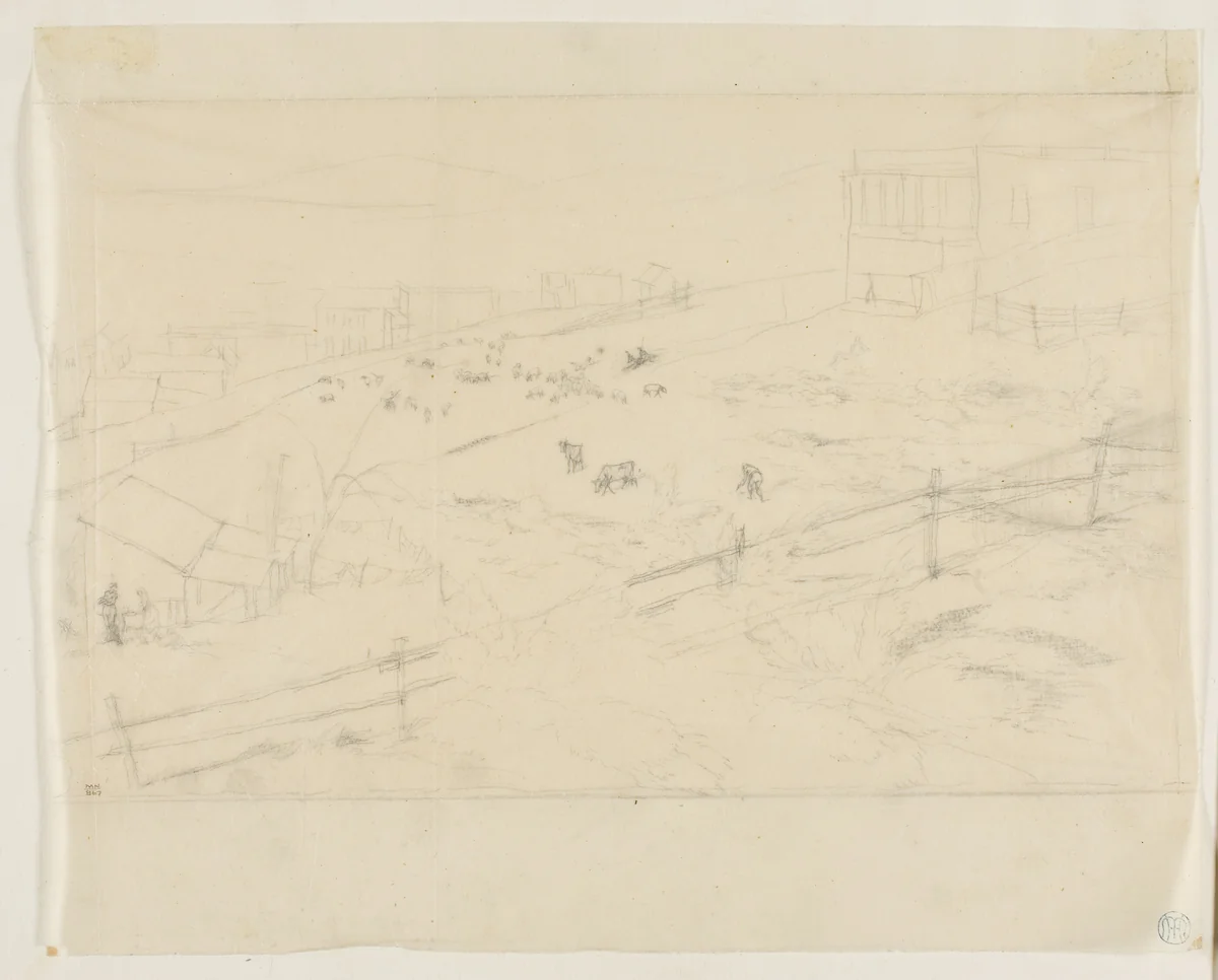 San Francisco, Study by Charles Meryon, drawing, 1855-1856