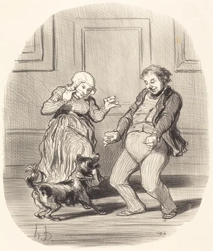 Se réjouissant... de la fin de la Canicule by Honoré Daumier, print, 1852