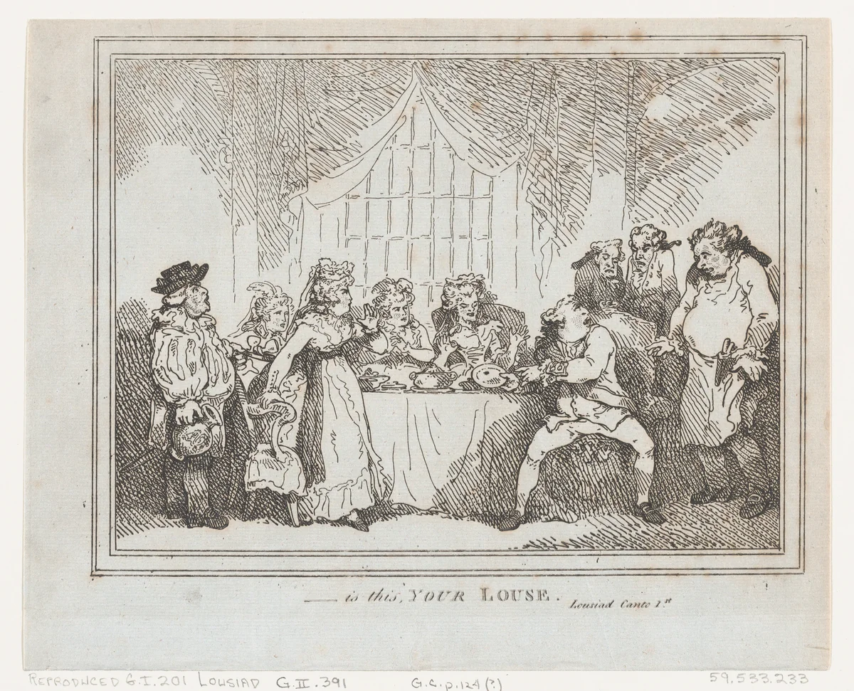 Is This Your Louse? by Thomas Rowlandson, print, 1787