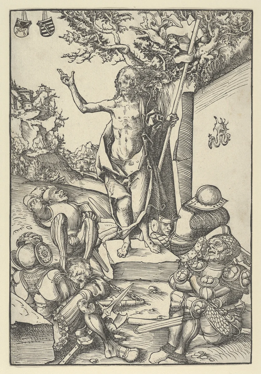 The Resurrection, from "The Passion" by Lucas Cranach, print, 1472-1553