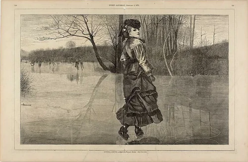 Cutting a Figure by Winslow Homer, print, 1871