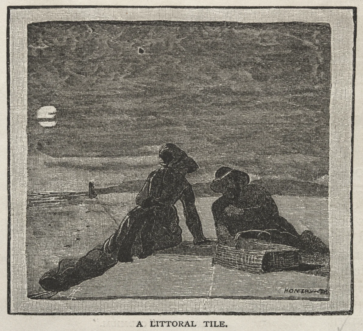 A Littoral Tile by Winslow Homer, print, 1879