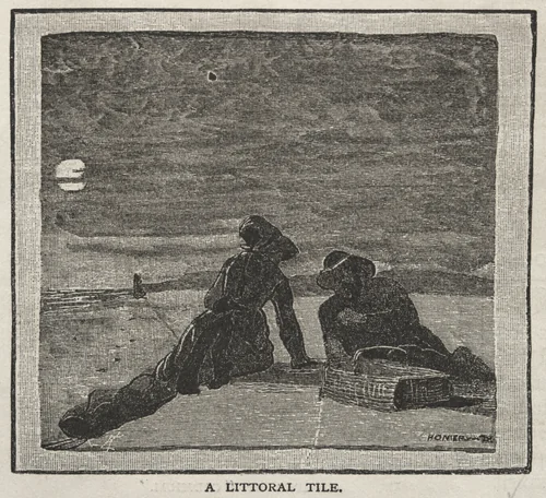 A Littoral Tile by Winslow Homer, print, 1879