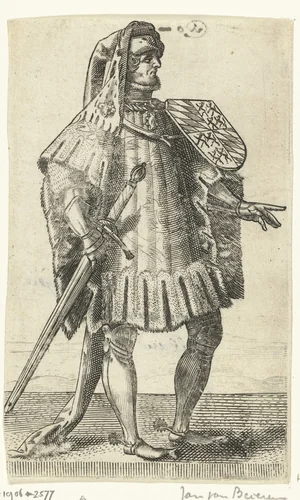 Portret van Jan van Beieren by Adriaen Matham, print, 1620