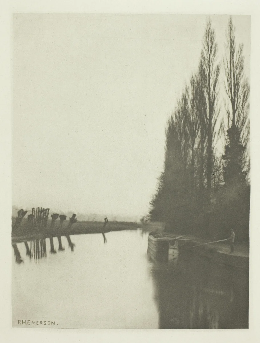 Poplars and Pollards on the Lea, Near Broxbourne by Peter Henry Emerson, print, 1880-1888