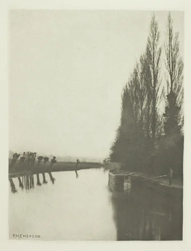 Poplars and Pollards on the Lea, Near Broxbourne by Peter Henry Emerson, print, 1880-1888
