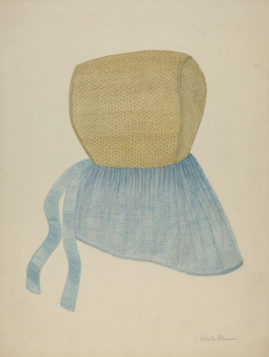 Shaker Straw Bonnet by Mona Brown, index of american design, 1937