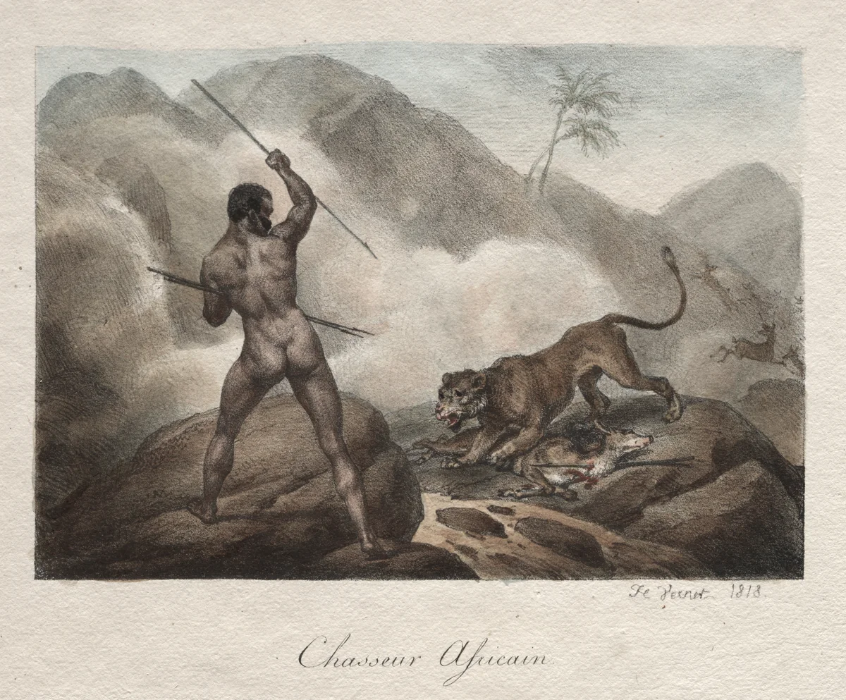 African Hunter by Horace Vernet, print, 1818
