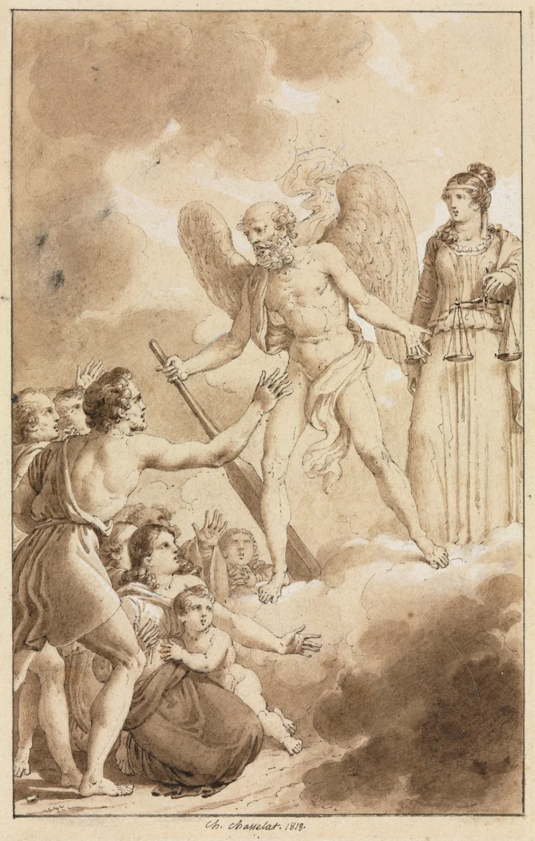 Allegory by Charles Abraham Chasselat, drawing, 1818