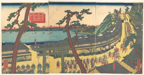View of Kanagawa on the Tōkaidō Road (Tōkaidō kanagawa no shōkei) by Utagawa Sadahide, print, 1862-1863