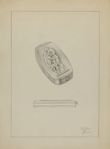Silver Snuff Box by Clayton Braun, index of american design, 1936