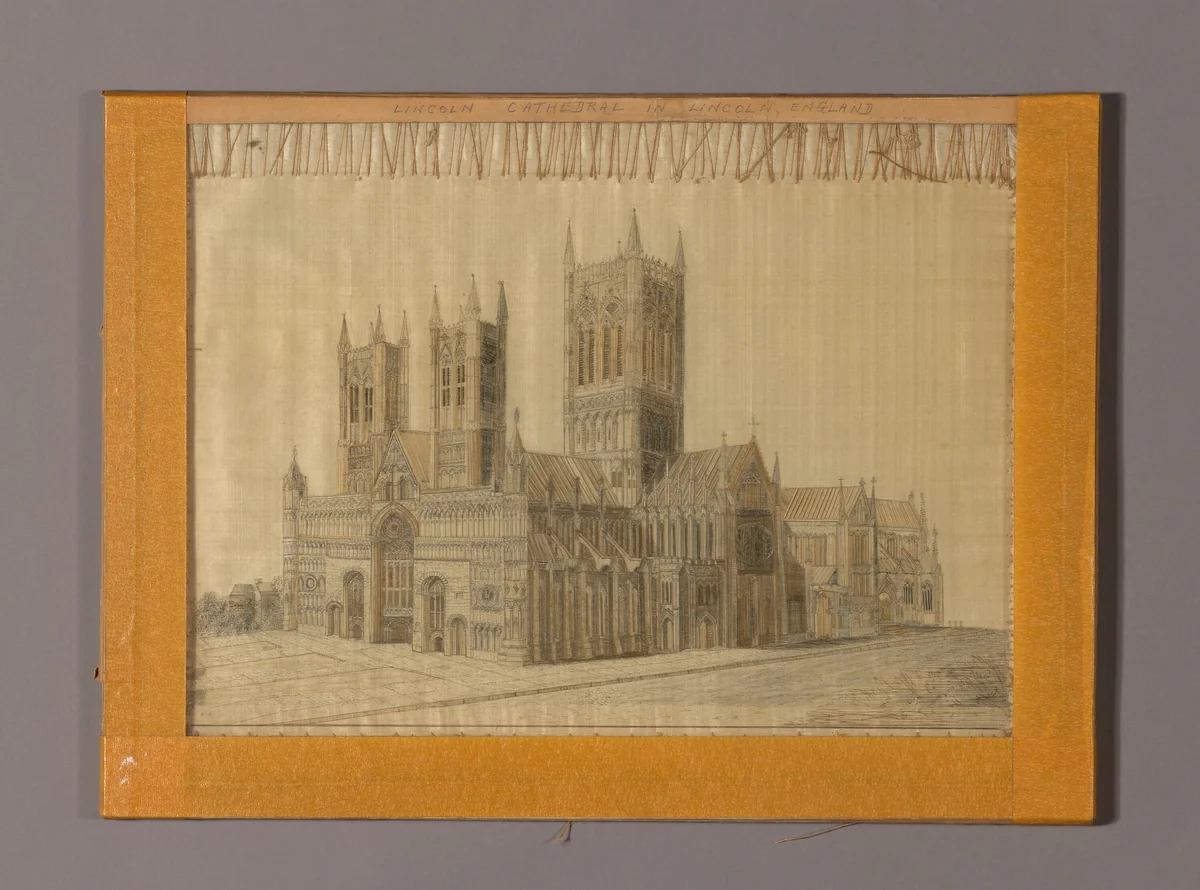 Picture of the Cathedral at Lincoln, England by England, textile, 1870-1880