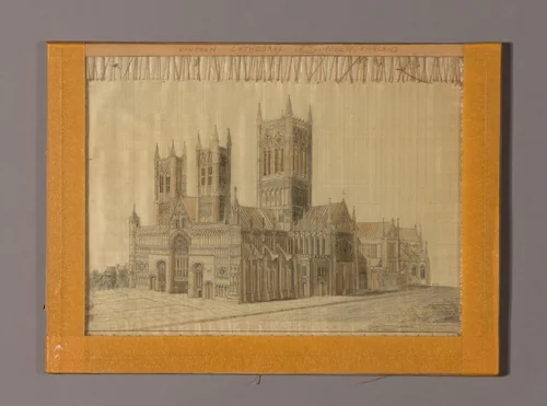 Picture of the Cathedral at Lincoln, England by England, textile, 1870-1880