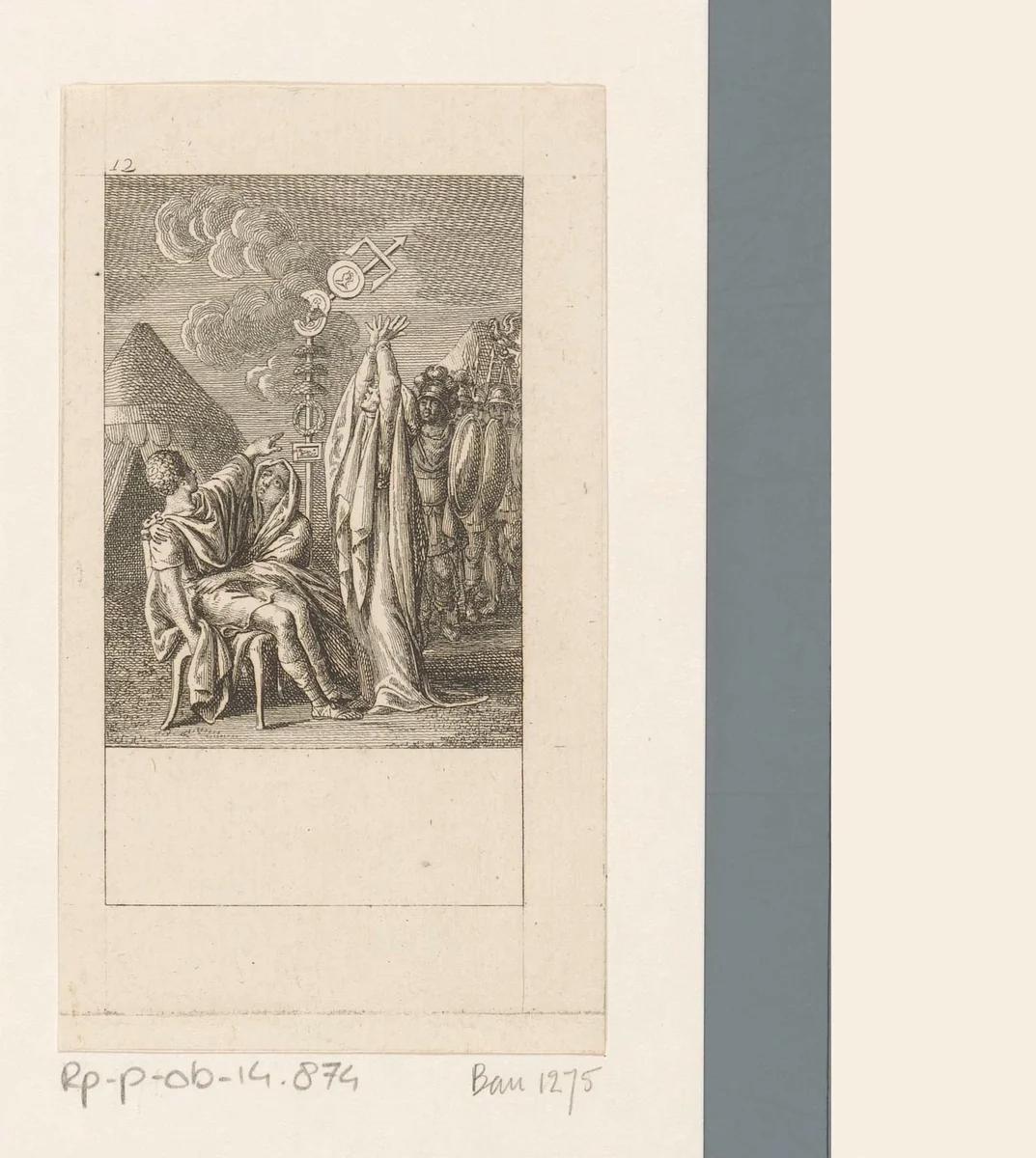 Coriolan, Virgilia en Volumnia eren de goden by Daniel Nikolaus Chodowiecki, print, 1786