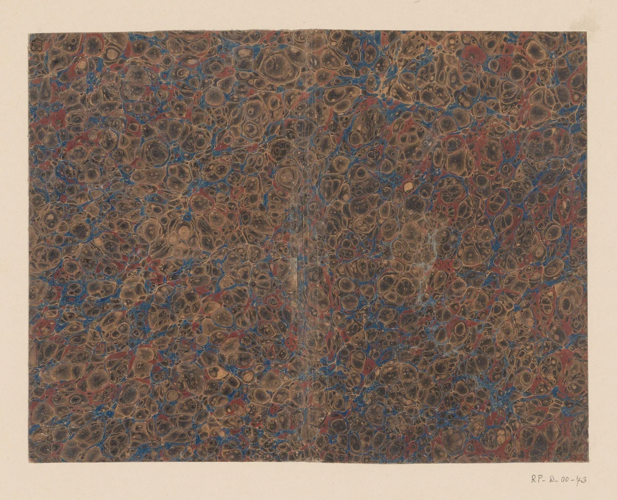 Ringkiezelmarmer in bruin, blauw en rood by anonymous, other, 1700-1850