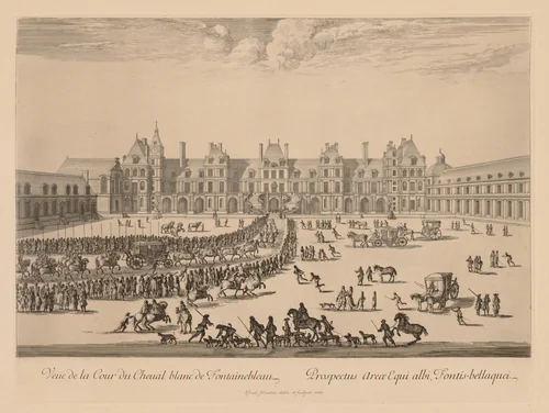 Vue de la Cour du Cheval-Blanc de Fontainebleau by Israël Silvestre, print, 1667