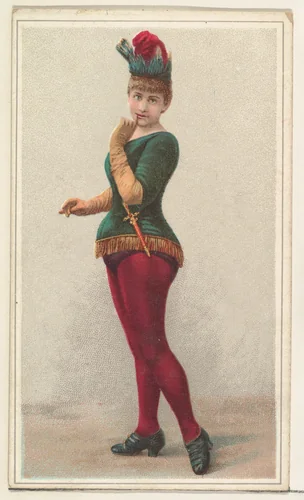 Actress wearing green bodice with dagger, from Stars of the Stage, Second Series (N130) issued by Duke Sons & Co. to promote Honest Long Cut Tobacco by W. Duke, Sons & Co., print, 1891