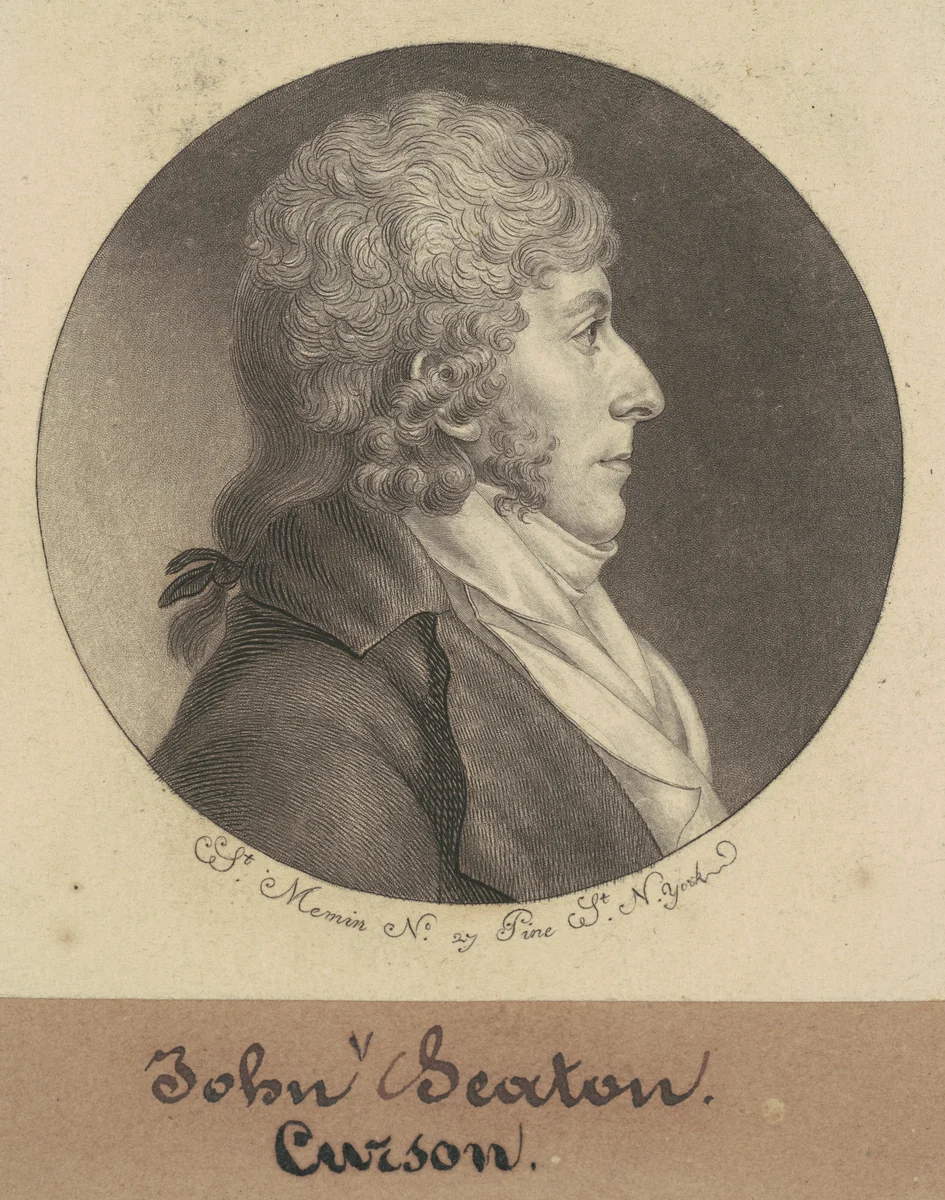 John Curzon Seton by Charles B. J. Févret de Saint-Mémin, print, 1798
