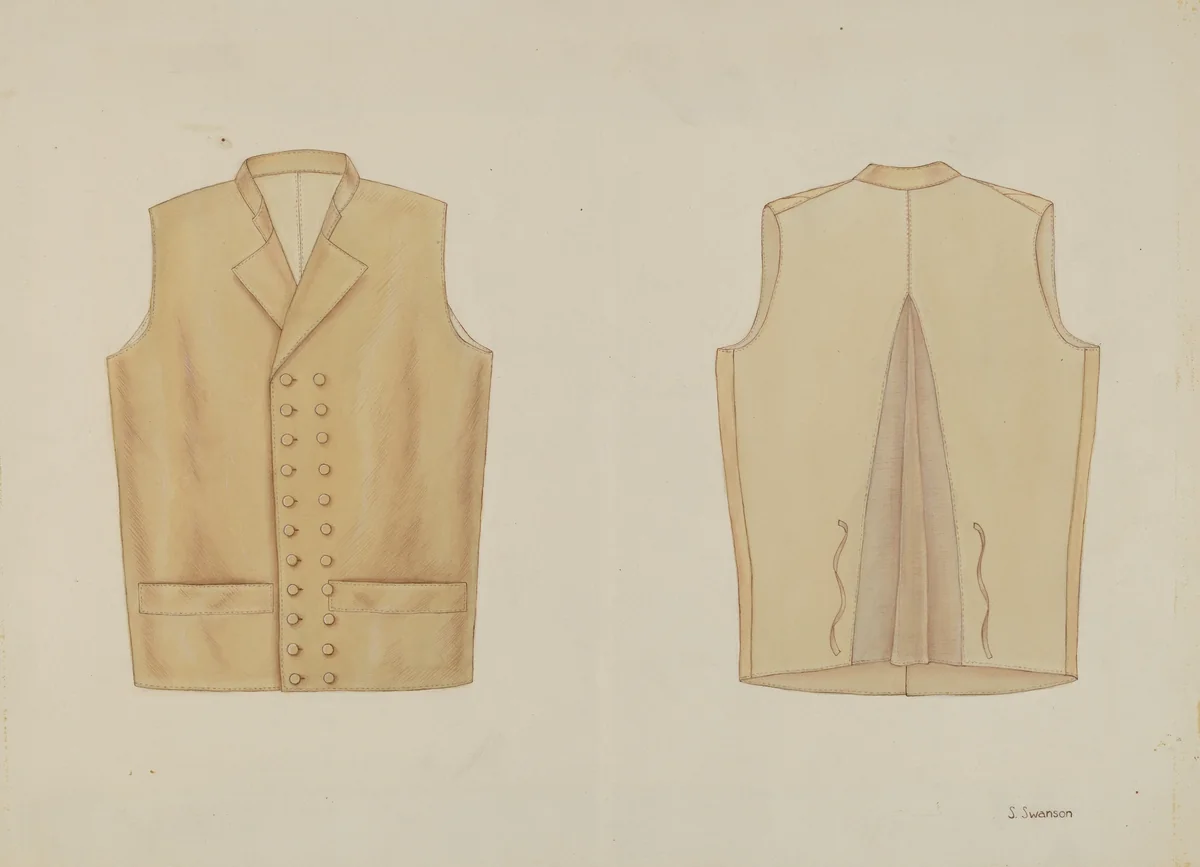 T. Jefferson's Vest by Syrena Swanson, index of american design, 1936