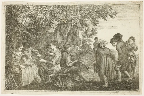 Garden Party by Pierre Parrocel, print, 1690-1739