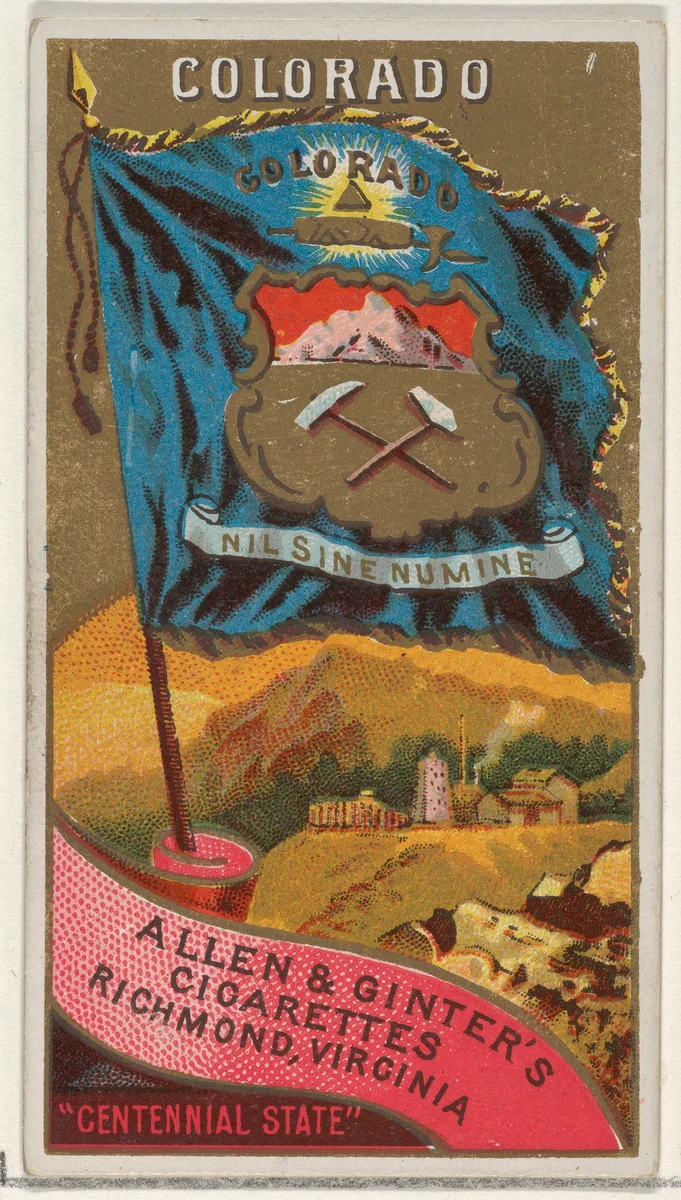 Colorado, from Flags of the States and Territories (N11) for Allen & Ginter Cigarettes Brands by Allen & Ginter, print, 1888