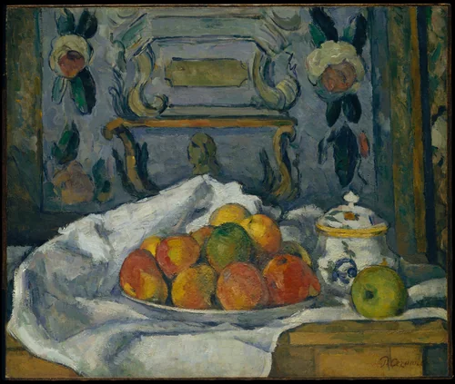 Dish of Apples by Paul Cézanne, painting, 1876-1877
