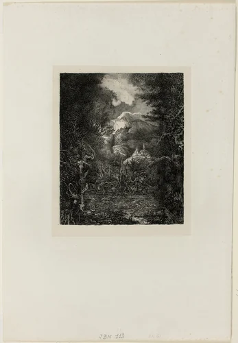 The Cities Beyond the Marsh by Rodolphe Bresdin, print, 1868