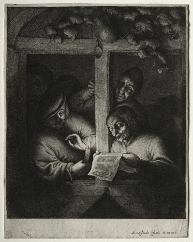 The Carol Singers by Adriaen van Ostade, print, 1663-1673