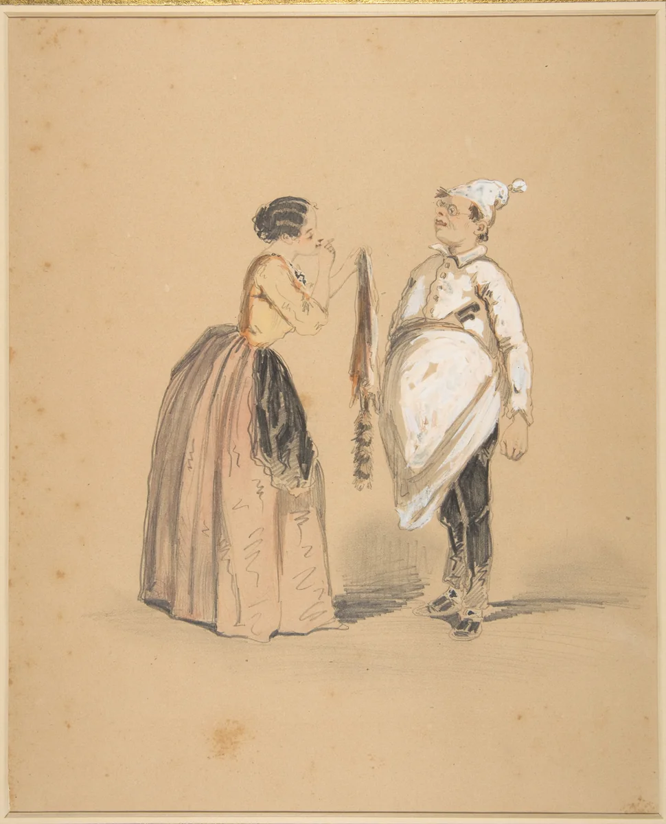 A Lady and Her Cook by anonymous, drawing, 1800-1899