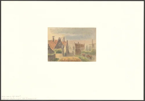 Gezicht op een straat buiten de Raampoort by anonymous, drawing, 1825-1925