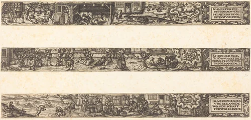 Three Months by Franz Brun, print, 1584