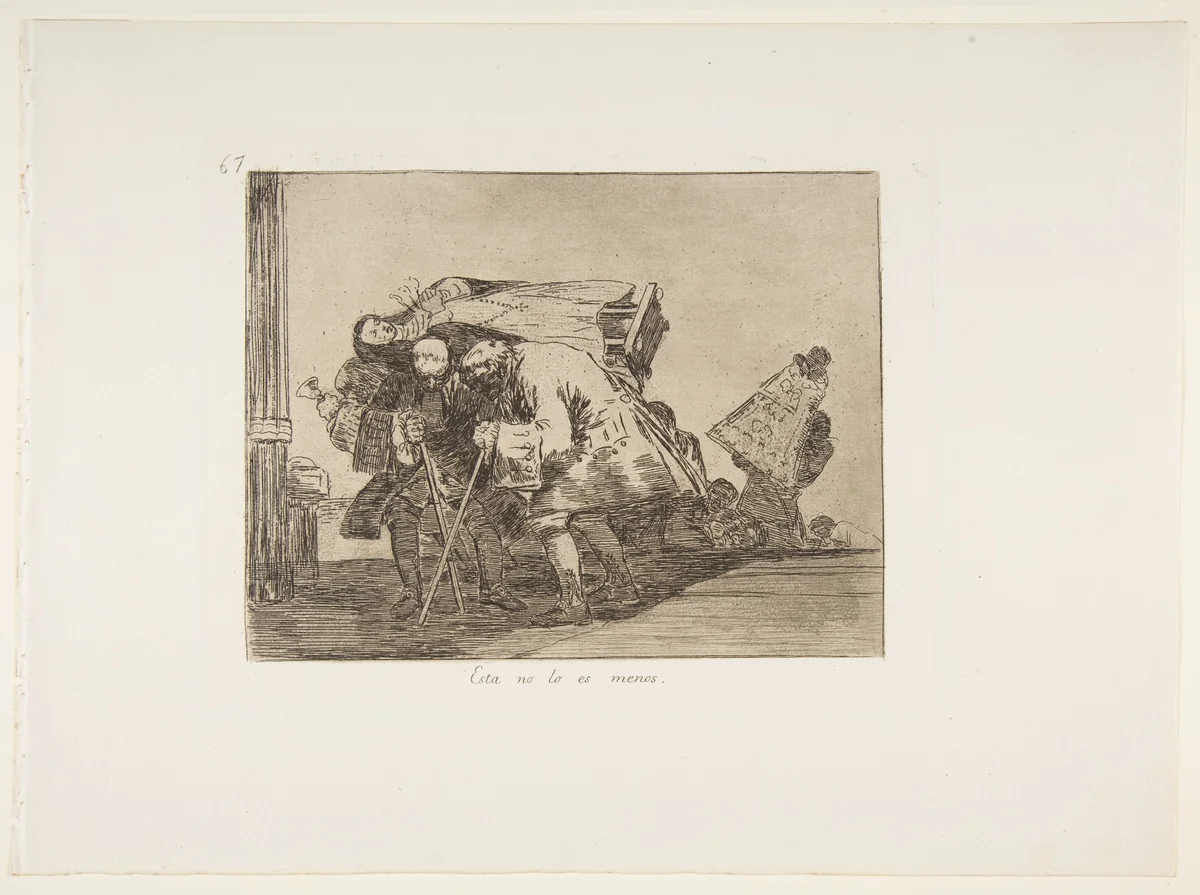 Plate 67 from "The Disasters of War" (Los Desastres de la Guerra): 'This is not less so' (Esta no lo es menos) by Goya, print, 1814-1815
