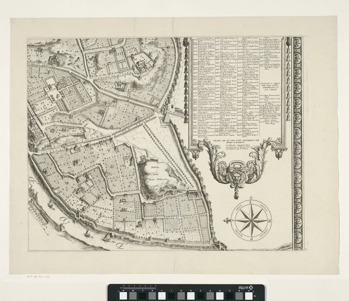 Plattegrond van de stad Rome by Giovanni Battista Falda, print, 1676