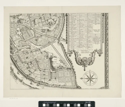 Plattegrond van de stad Rome by Giovanni Battista Falda, print, 1676