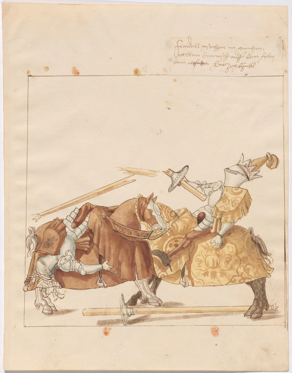 German Joust of Peace by German 16th Century, drawing, 1515