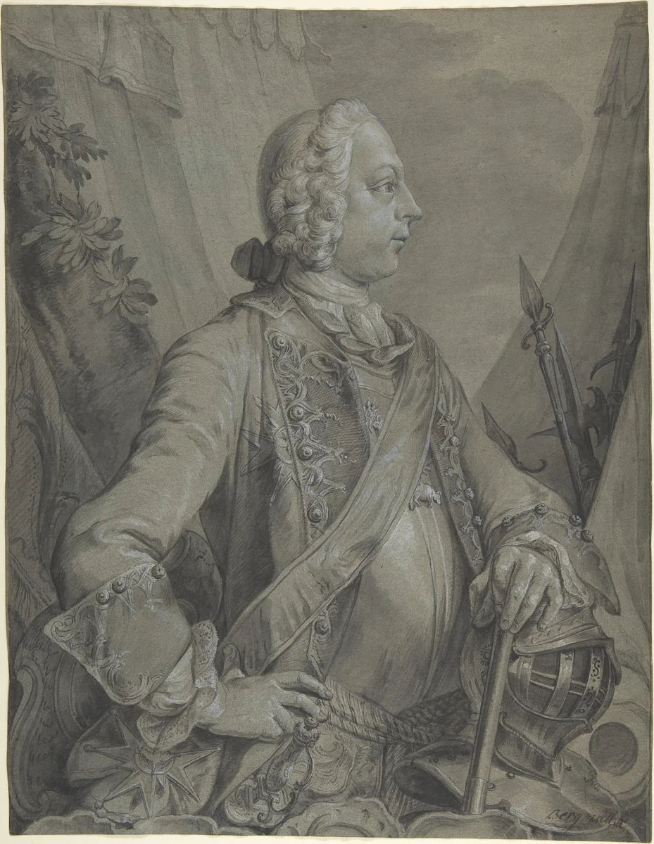 Portrait of the Emperor Joseph II as Military Commander by Johann Wolfgang Baumgartner, drawing, 1732-1761