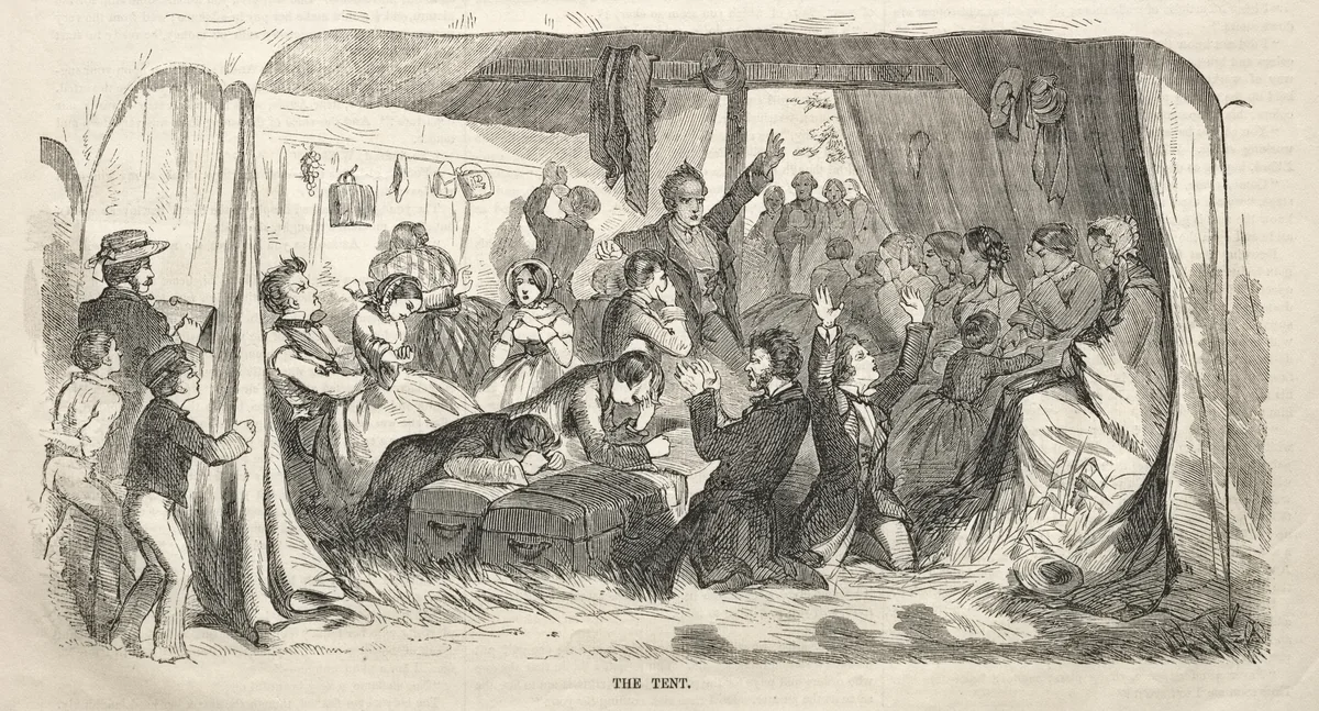 Camp Meeting Sketches: The Tent by Winslow Homer, print, 1858