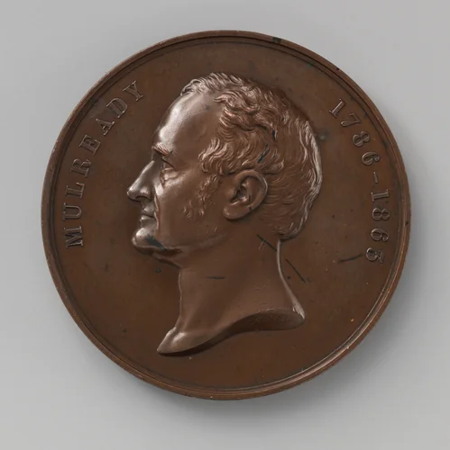 Art-Union medal of William Mulready by George Gammon Adams, metalwork, 1877