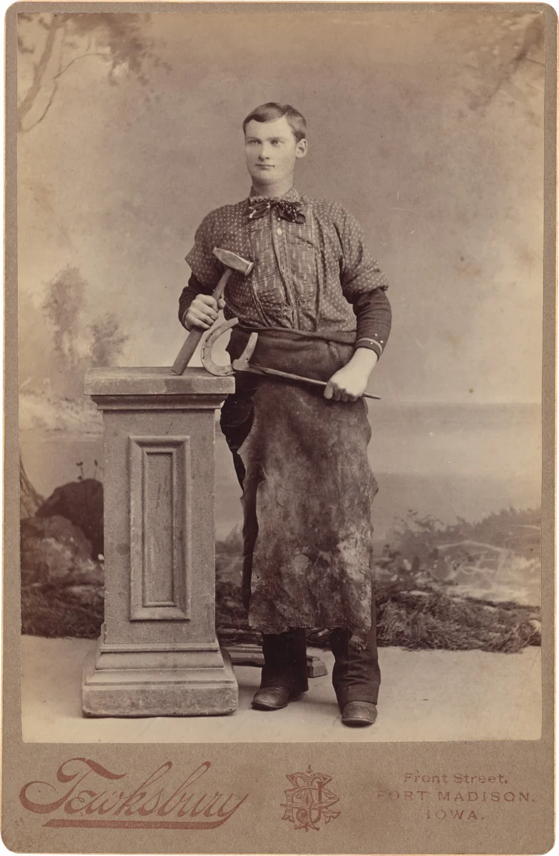 Portrait of a Blacksmith by Joseph R. Tewksbury, photograph, 1885-1899