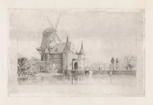 Kleiwegpoort te Gouda by Gijsbertus Johannes Verspuy, print, 1833-1862