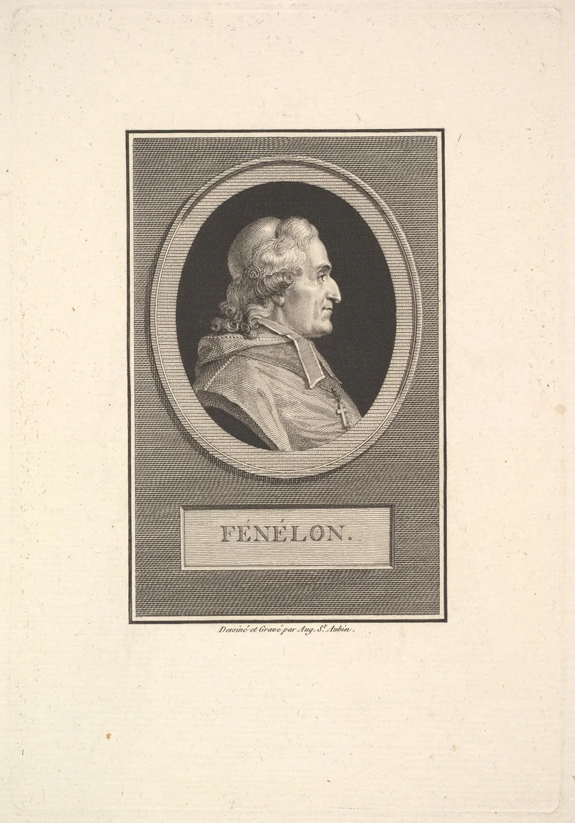 Portrait of Fénélon by Augustin de Saint-Aubin, print, 1803