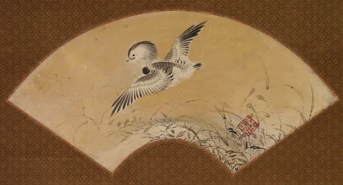 Duck in Flight by Shikibu Terutada, painting, 1525-1575