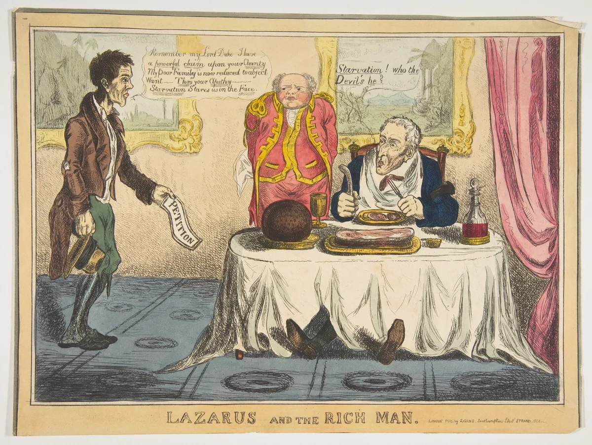 Lazarus and the Rich Man by anonymous, print, 1830